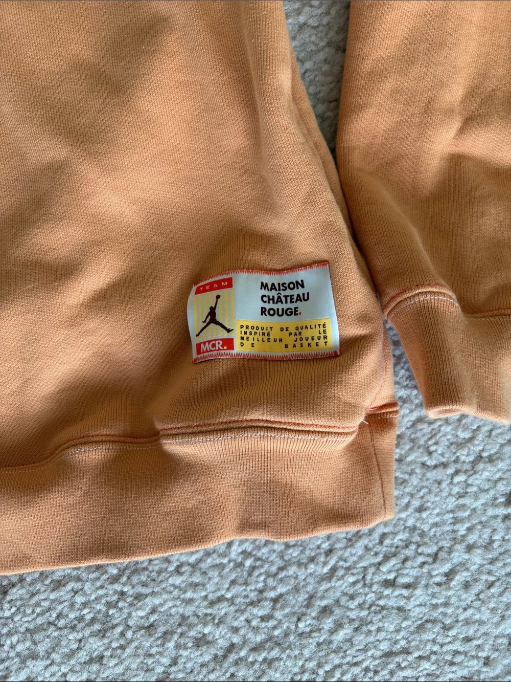 Jordan Peach Pullover Hoodie with Embroidered Script